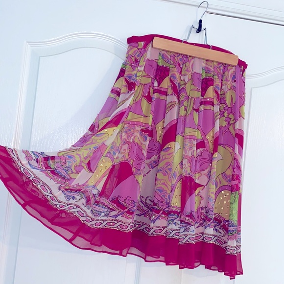 ECI, size 4, 100% silk, vintage, sequin, swing skirt. - Picture 2 of 6